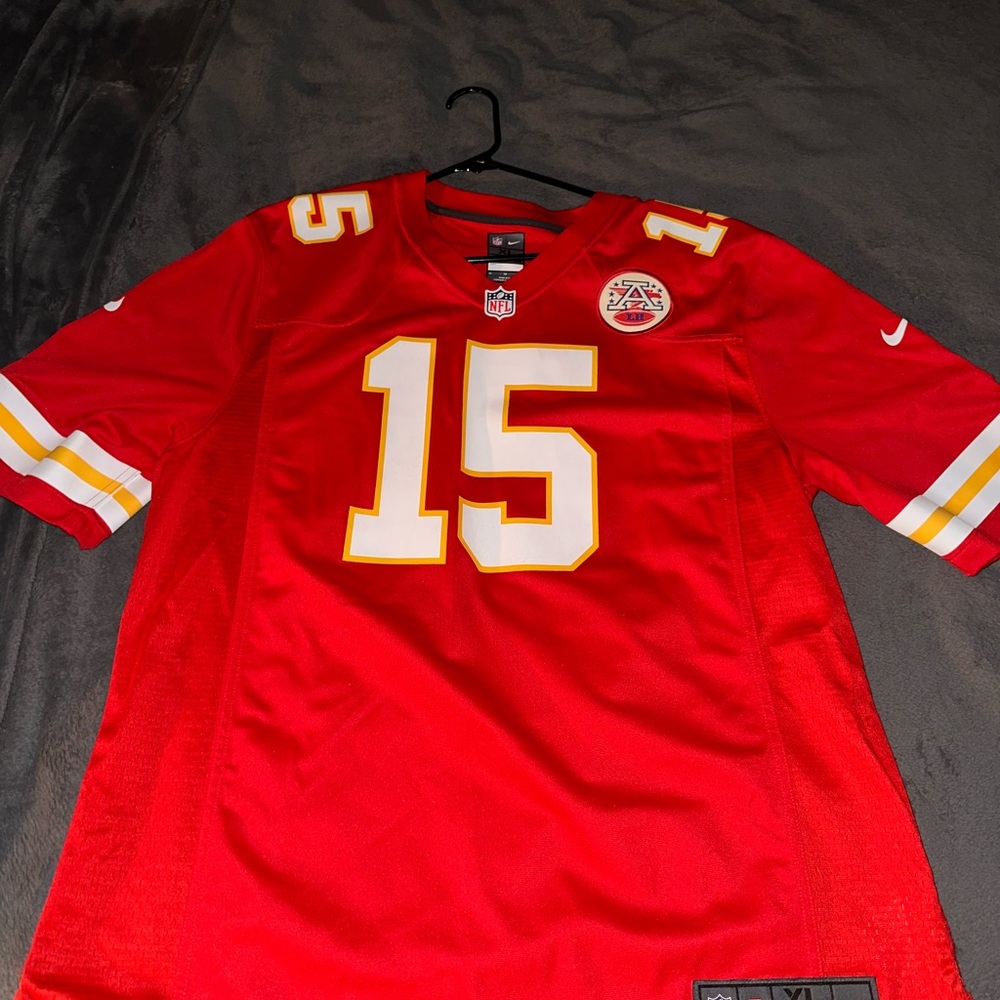 nfl nike patrick mahomes kansas city chiefs Red Football Jersey 15 with A patch